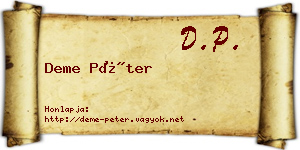 Deme Péter névjegykártya